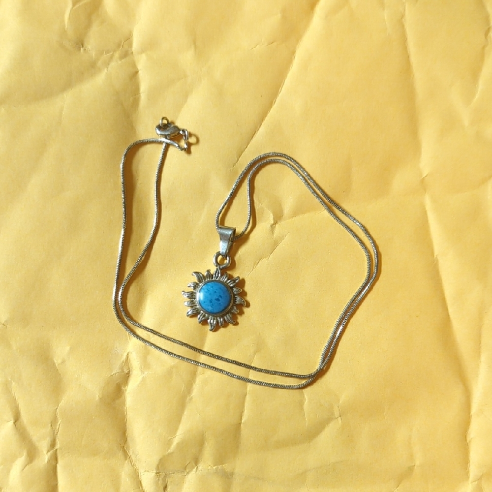 Silver Sun Pendant Necklace